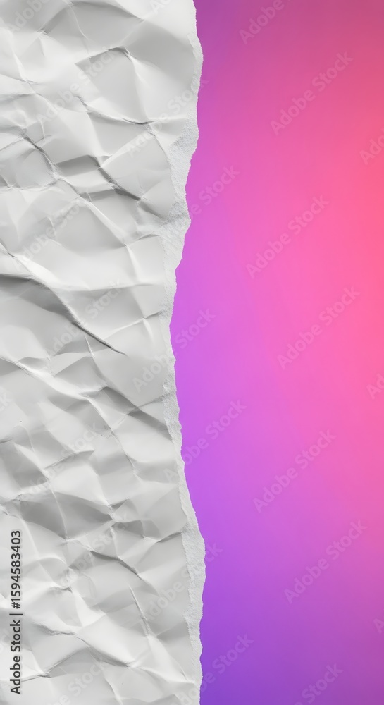 Poster torn paper texture with gradient background: abstract composition