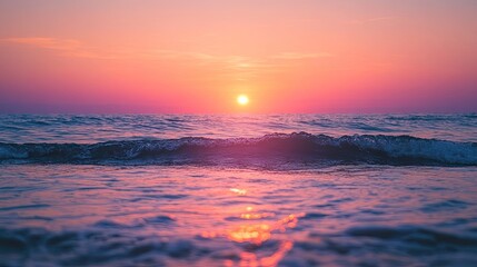 Calm Ocean with Pink Sky During Sunset 