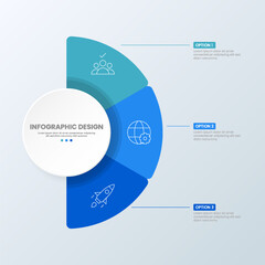 Blue half circle infographic design