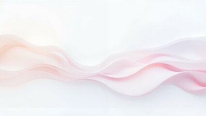 Minimal Surreal Abstract Background with Flowing Pastel Fluid Shapes and Transparent Layers on Bright White Canvas