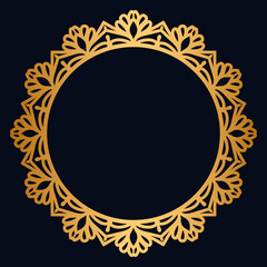 Golden circle frame border	mandala