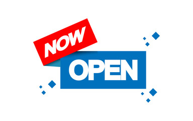 Now Open Red Label Banner sign