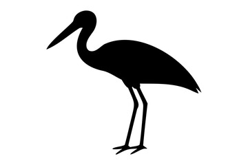 Obraz premium Stork Bird Silhouette Vector, Crane Silhouette