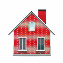 Red Brick House Illustration Simple Design Home Exterior