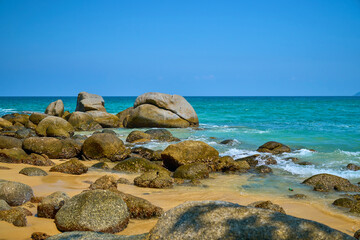 beautiful ocean waves crashing against the shore