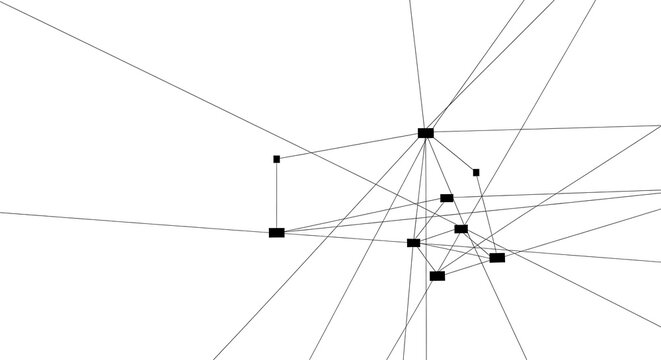 Abstract network visualization showing interconnected nodes and lines, illustrating complex relationships.