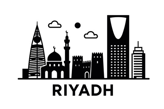 Riyadh skyline with iconic buildings and landmarks