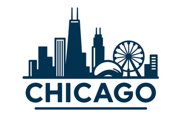 Obraz premium City skyline with iconic buildings and landmarks of Chicago