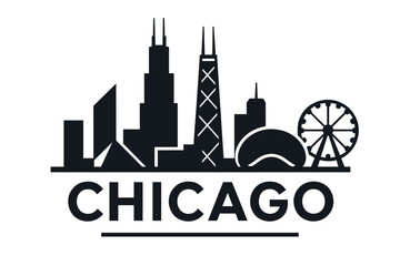 Fototapeta premium City skyline with iconic buildings and landmarks of Chicago