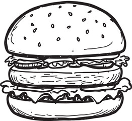 Burger vector art line art invited design modern minimal classic style