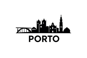 Obraz premium City skyline with iconic buildings and landmarks of Porto