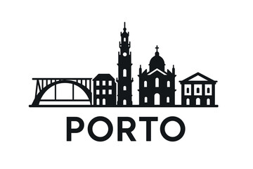 Fototapeta premium City skyline with iconic buildings and landmarks of Porto