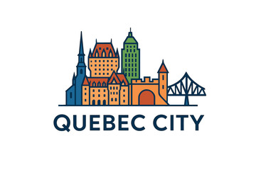 Obraz premium City skyline with iconic buildings and landmarks of Quebec City
