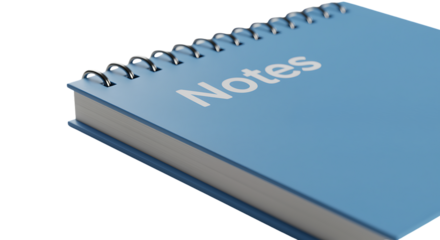 blue notebook isolated on white background