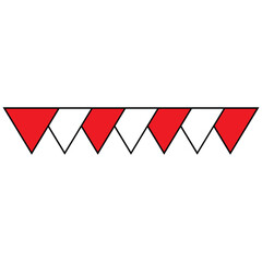 Red and White Wavy Ribbon Illustration