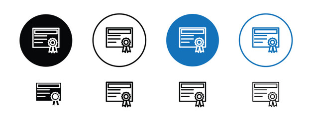 set of pixel perfect colored Certificate icon, 1 silhouette, 1 Unexpanded, Diploma scroll or badge representing achievement or verification.