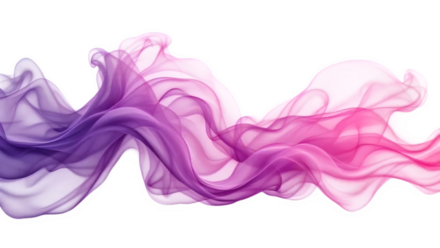 Flowing abstract smoke, isolated on white background