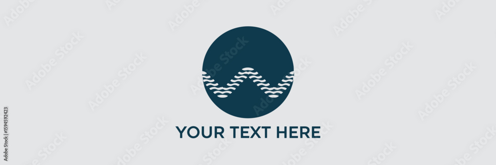 Poster logo design placeholder with stylized “a” in circle and editable text – ideal for branding templates