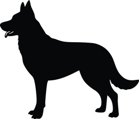 High resolution standing German shepherd silhouette for marketing materials