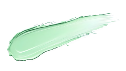 Mint green cosmetic brush stroke isolated on white background