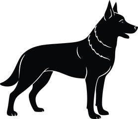 Editable standing German shepherd silhouette for custom apparel