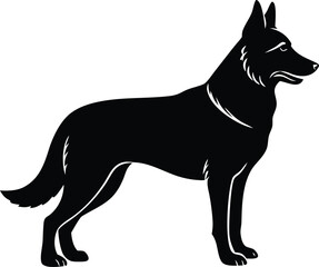 Standing German shepherd silhouette vector for pet lovers