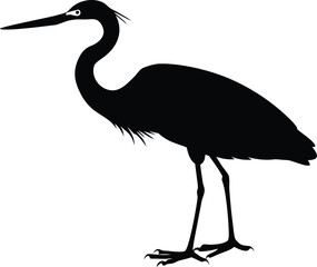 Heron silhouette vector for logo and branding