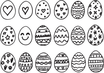 Easter eggs design line art; simple elegant minimal; invited joy happiness