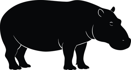 Editable hippo silhouette for t shirt design