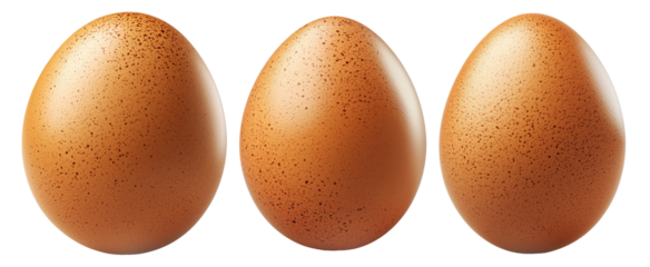Speckled egg with natural pattern and smooth surface, isolated on white transparent background. Concept of nature, wildlife, and reproduction