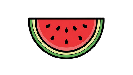Watermelon Summer Fruit Vector Icon Illustration