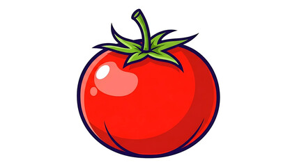 Red Tomato Summer Fruit Vector Icon Illustration