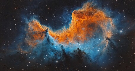 Cosmic nebula swirls in vibrant hues