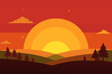 sunset above the glade