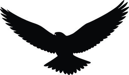 falcon in flight silhouette vector illustration