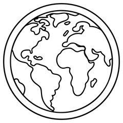 Save the Earth Line Drawing Illustration