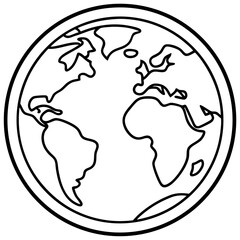 Save the Earth Line Drawing Illustration
