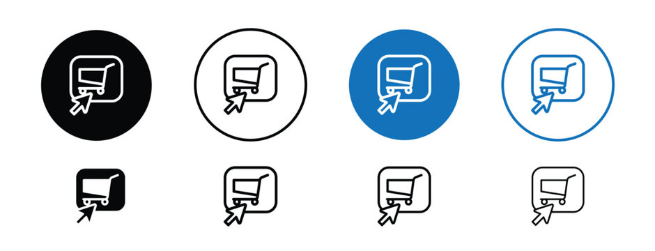 set of pixel perfect colored Ordering icon, 1 silhouette, 1 Unexpanded, Icon showing item selection or online shopping.