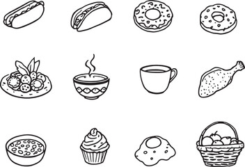 Food menu vector line art elegant simple clean modern design style