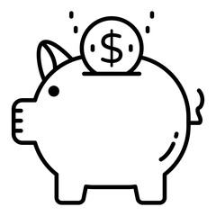 A Linne design icon of piggy bank