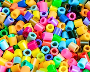 Macro photograph of plastic, this polymer is a colorant for products in the plastics industry,...