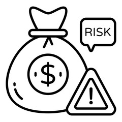 Creative design icon of financial risk