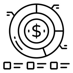 A Linne design icon of financial analytics