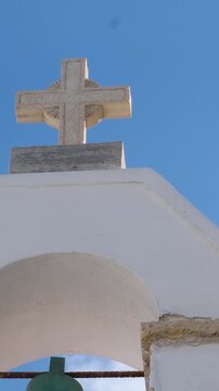 famous windmills of Mykonos island over seascape, Mykonos island, Greece. High quality 4k footage