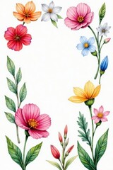 Fototapeta premium Hand-painted watercolor flower collection; ideal for textile prints , colorful, print, paint