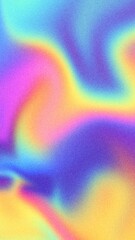 Iridescent liquid swirl pattern in pastel rainbow tones. Modern 90s, Y2K aesthetic, vibrant fluid motion. Social media posts, creative projects, summer visuals, digital art, trendy look.