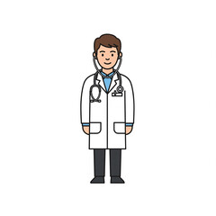 Fototapeta premium Cartoon Illustration of a Male Doctor