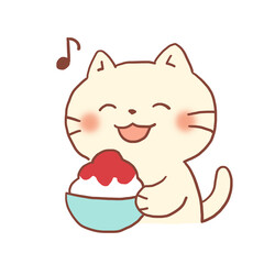 夏の癒しキャラ・かき氷にゃんこ