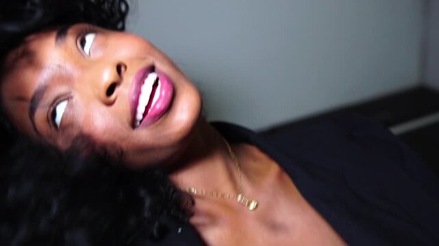 Funny Crazy Barbie Rous Photo Model Posing For Camera With Tongue Out