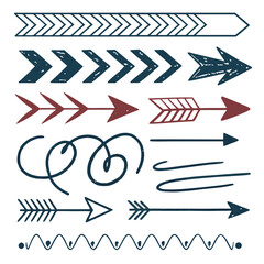 Hand-drawn Arrow and Divider Graphic Design Elements: Rustic, Tribal, Bohemian Style